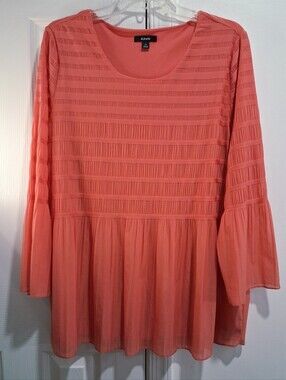 Alfani Coral Textured Peplum-Style Blouse